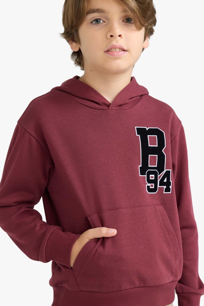 DeFacto Red Boy Boy Oversize Printed Hooded Sweatshirt Casual - Image 3